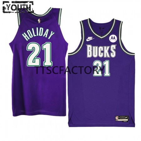 Maillot Basket Milwaukee Bucks Jrue Holiday 21 Nike 2022-23 Classic Edition Violet Swingman - Enfant